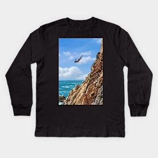 Diver, Acapulco, Mexico Kids Long Sleeve T-Shirt